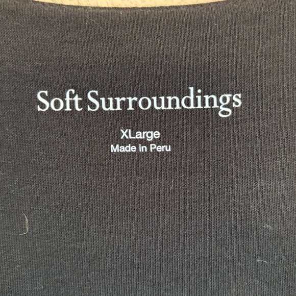 NWT Soft Surroundings Women's Elegant Black Drape Blouse SZ XL 3/4 Sleeve - Picture 5 of 8